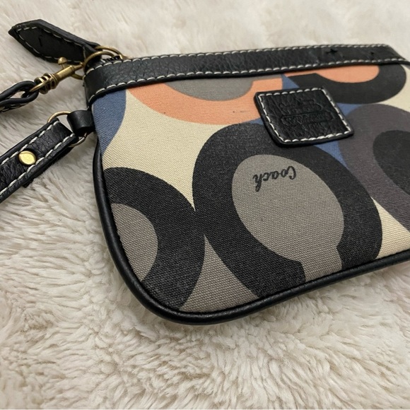 Coach Multicolor Circle Pattern Signature Wristlet - Picture 7 of 16